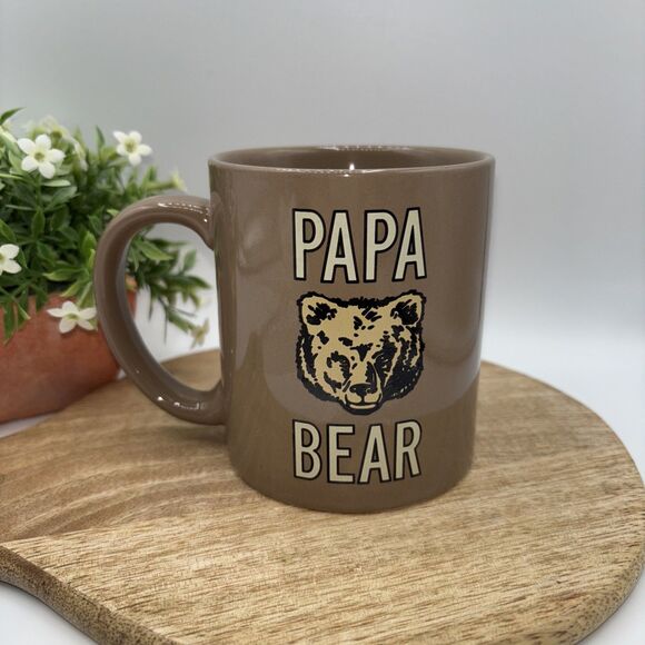 Hallmark Papa Bear Brown Coffee Mug With Bear Face-Ceramic-12 oz. Cup Tea Preown - Picture 1 of 7